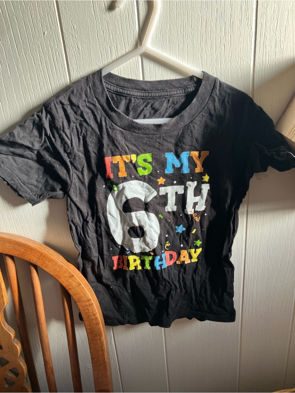 FREE with purchase- Kids Black "It's My 6th Birthday" Graphic Tee